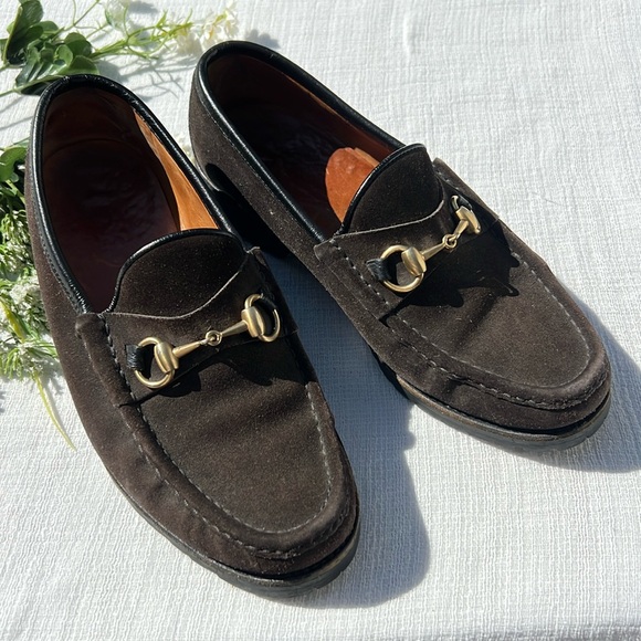 Vintage 1990’s Horsebit Suede Accent Loafers Siz 7 1/2 Brown - Picture 1 of 17